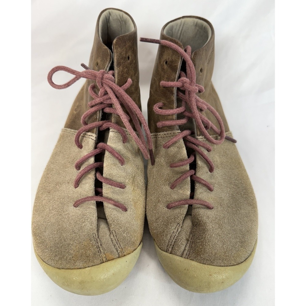Keen East Side Booties Womens 7.5 Lace-up Leather Boots Brown Gray - Picture 4 of 11
